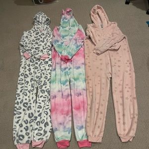 3 fleece onesies
